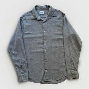 NN07 Errico Shirt Large Brown Cotton Long Sleeve Button Up Minimalist New York